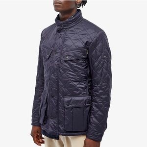 Barbour international men’s Ariel polarquilt jacket, navy, large